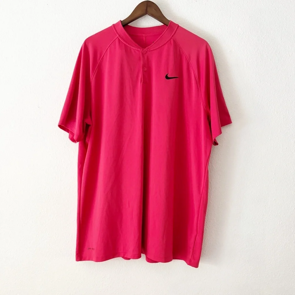 Nike Dry Momentum Polo XXL Pink Bold Performance Golf Shirt Athletic PGA Sporty